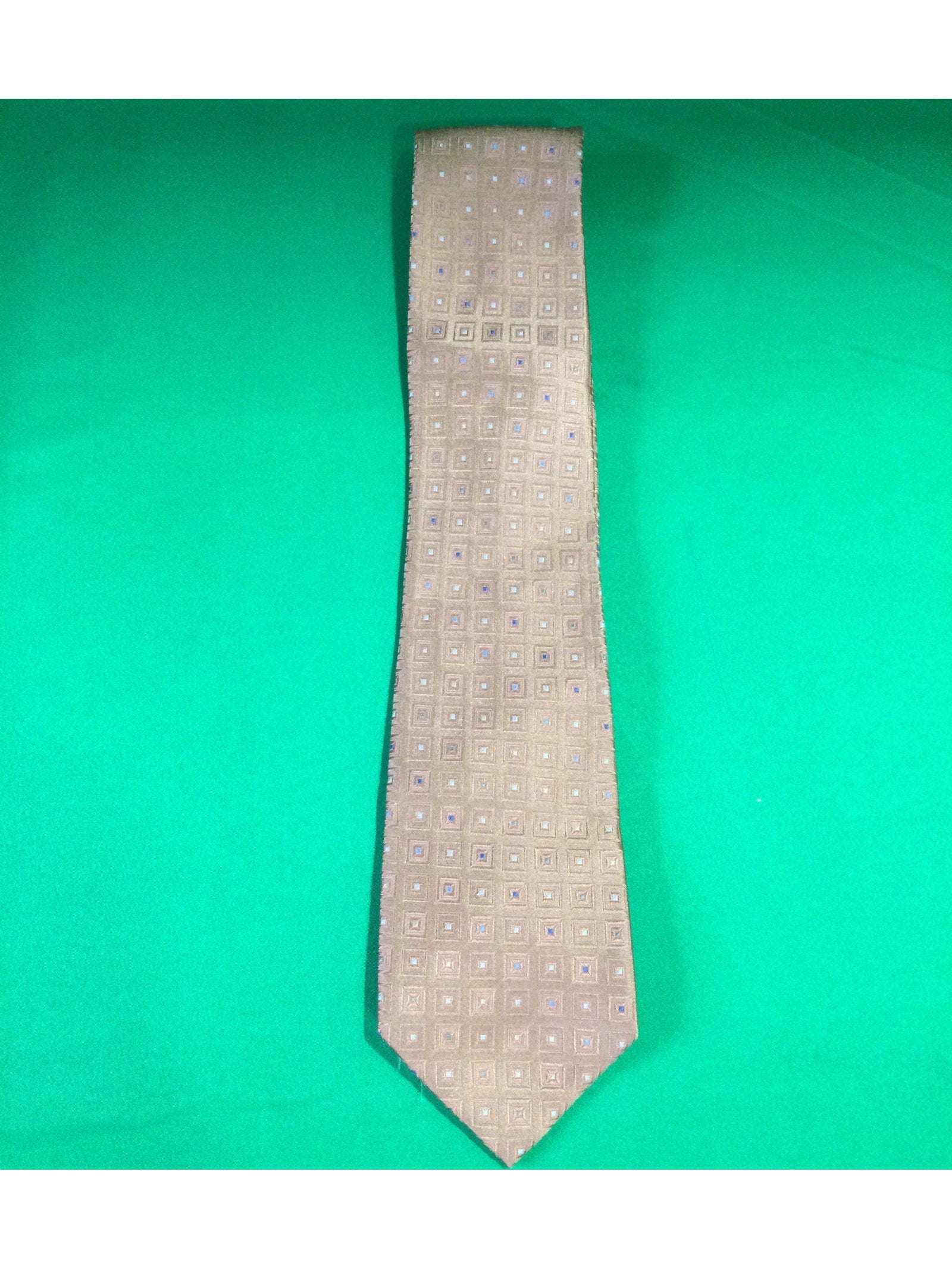 Van Heusen Peach Multicolor Dot Design Silk Standard Size Men's Tie - The Kennedy Collective Thrift - 