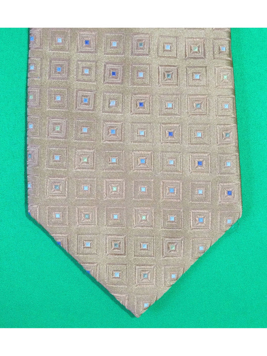 Van Heusen Peach Multicolor Dot Design Silk Standard Size Men's Tie - The Kennedy Collective Thrift - 