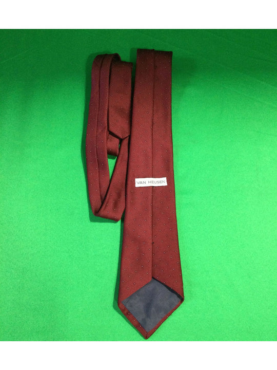 Van Heusen Red and White small Polka Dot Men's Tie - The Kennedy Collective Thrift - 