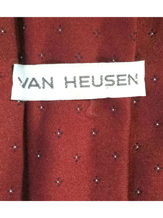 Van Heusen Red and White small Polka Dot Men's Tie - The Kennedy Collective Thrift - 