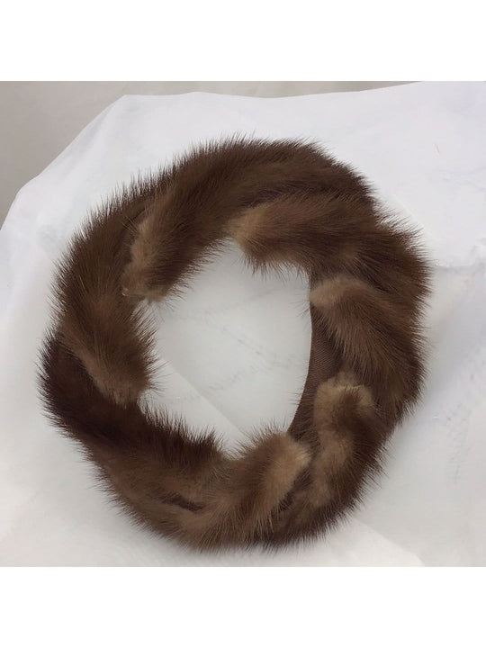 Vintage Bloomingdale’s Union Made Spiral Mink Fur Pillbox Circle Hat #546694 - The Kennedy Collective Thrift - 