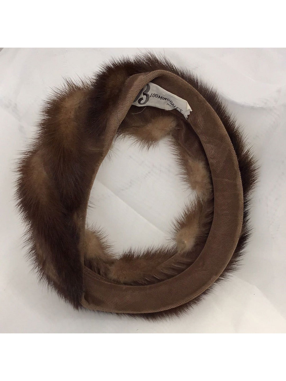 Vintage Bloomingdale’s Union Made Spiral Mink Fur Pillbox Circle Hat #546694 - The Kennedy Collective Thrift - 