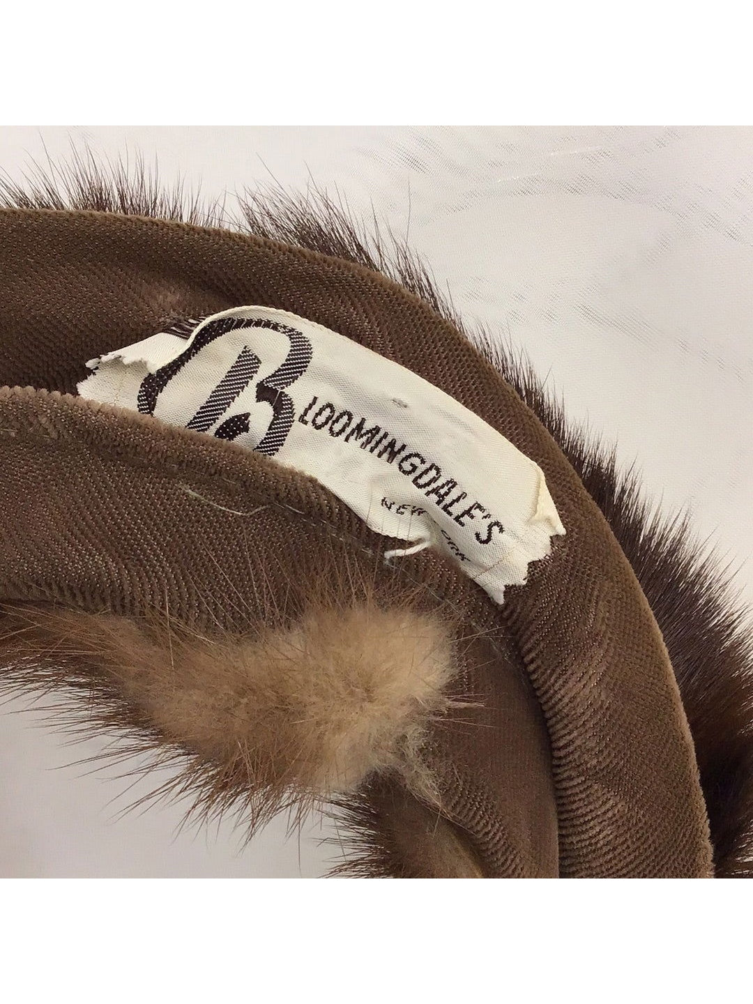 Vintage Bloomingdale’s Union Made Spiral Mink Fur Pillbox Circle Hat #546694 - The Kennedy Collective Thrift - 