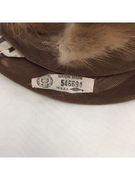 Vintage Bloomingdale’s Union Made Spiral Mink Fur Pillbox Circle Hat #546694 - The Kennedy Collective Thrift - 