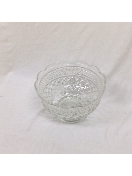 Vintage Crystal Clear Industries "Trellis" Crystal Punch Bowl - The Kennedy Collective Thrift - 
