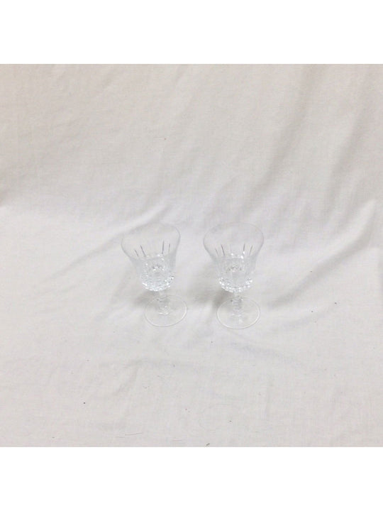 W.M. Dalton French Lead Crystal - Set Of 2 Goblets Wine Glasses - The Kennedy Collective Thrift - 