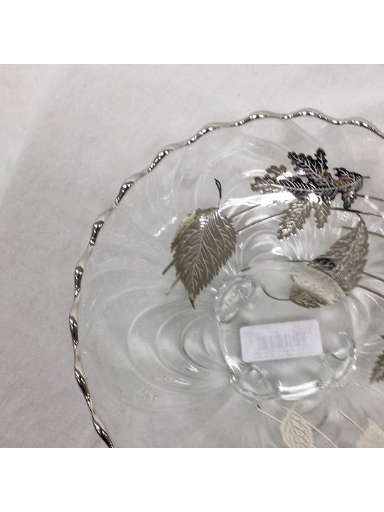 Wolferman's Silver Leaf Printed Glass - The Kennedy Collective Thrift - 