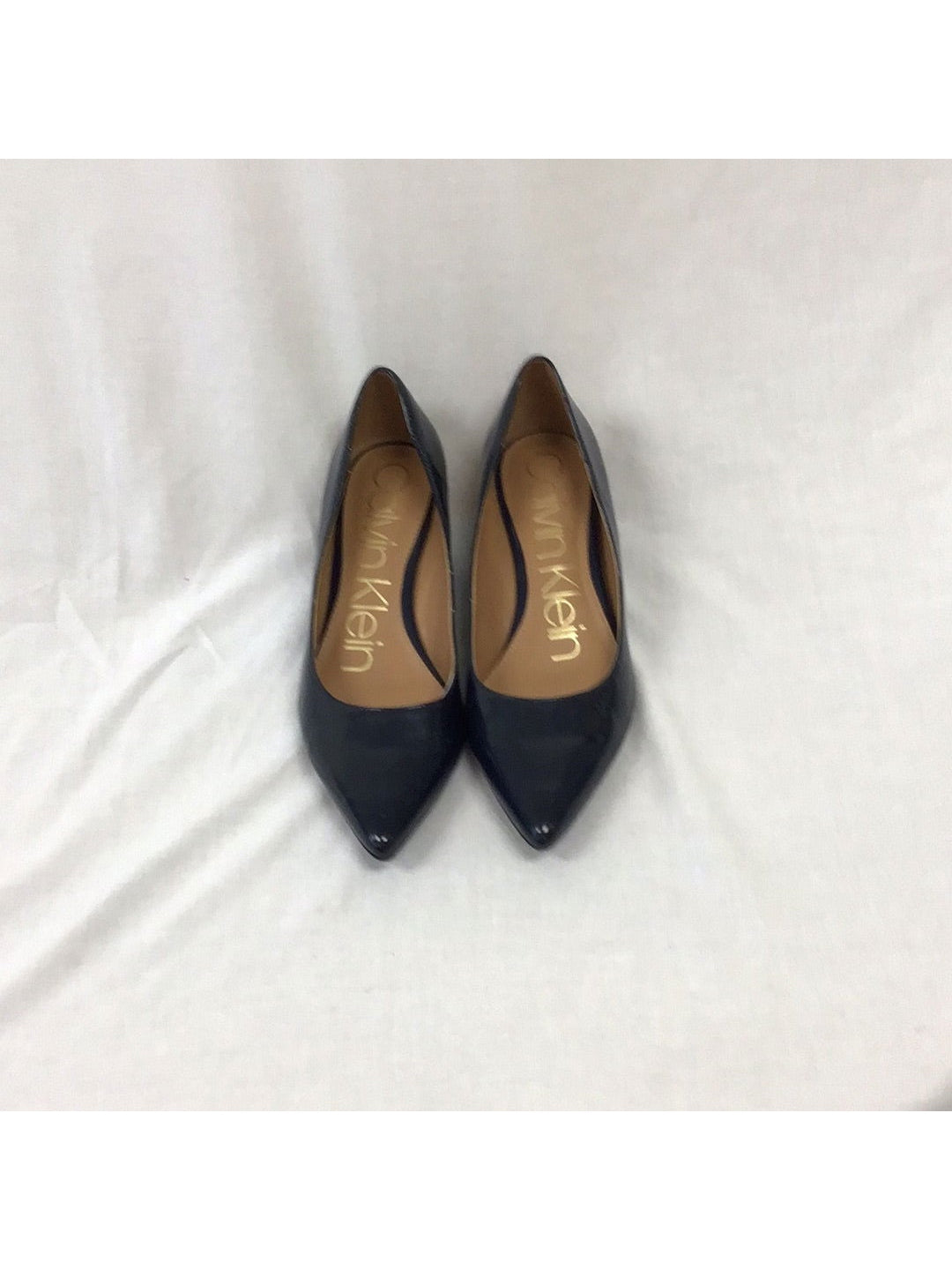 Women's Calvin Klein Dark Blue Leather Dress Shoes Size 8M - The Kennedy Collective Thrift - 