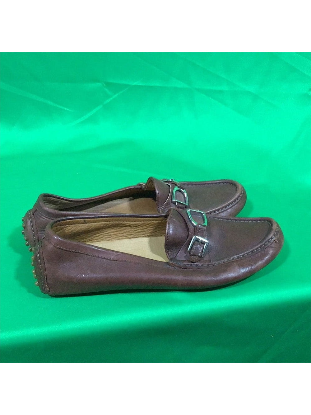 Women's Lauren Ralph Lauren Brown Leather Flats - The Kennedy Collective Thrift - 