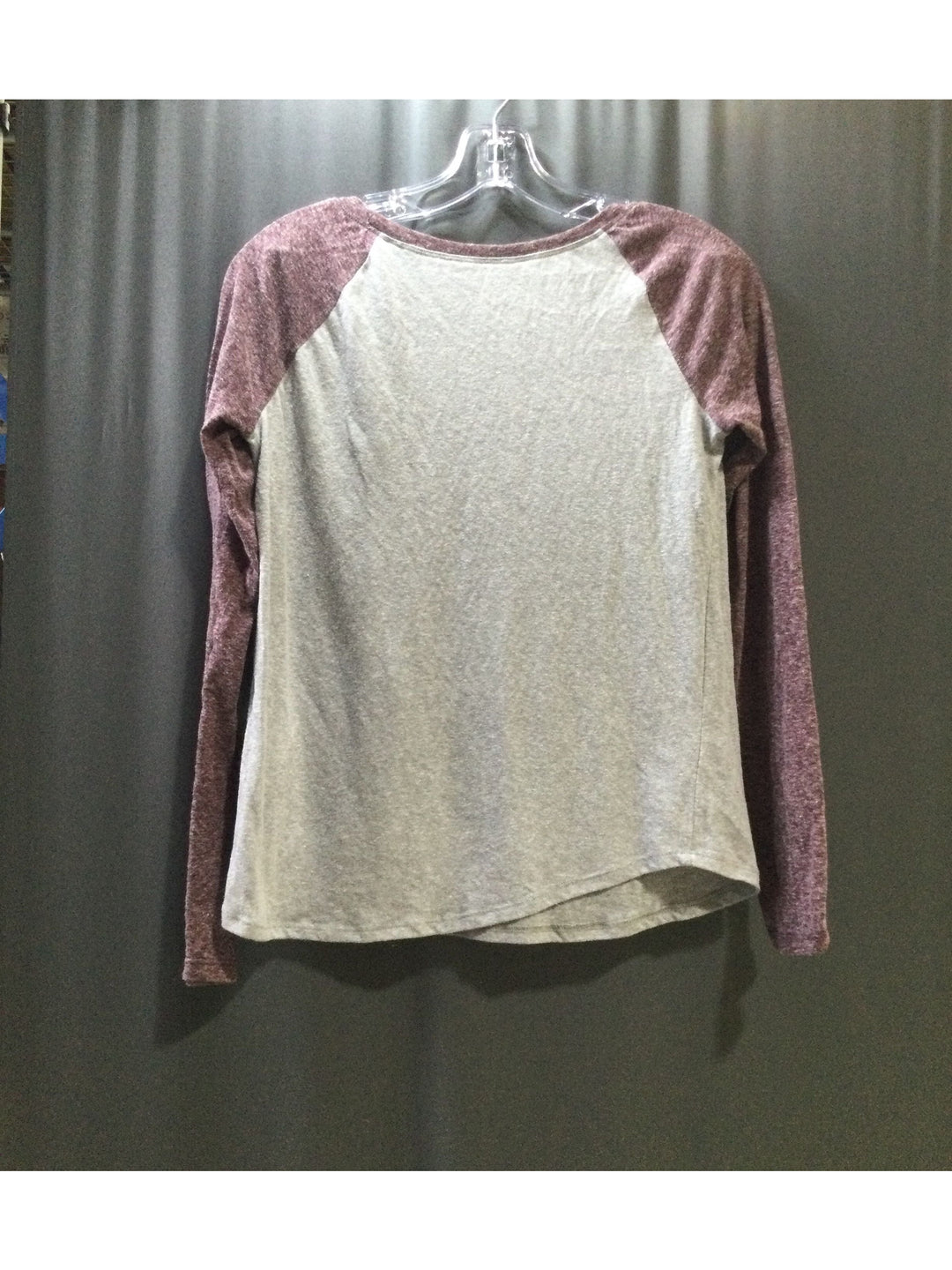 Aeropostale Grey and Purple Women's Long Sleeve - Size Medium