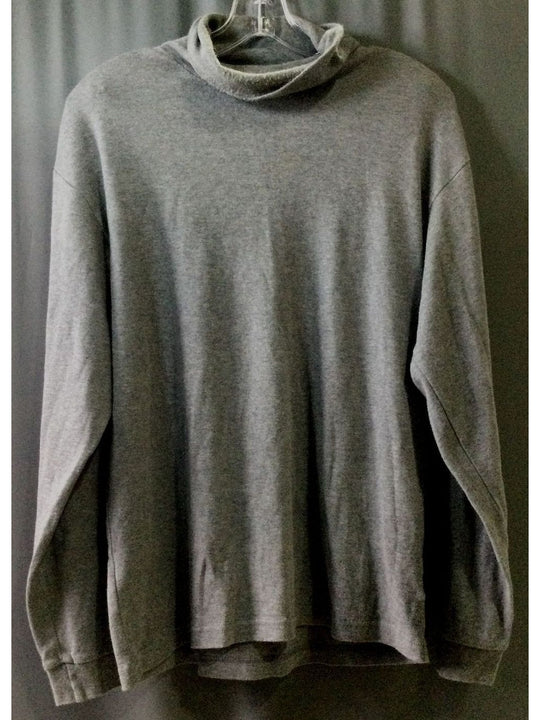 Eddie Bauer Women's Grey Turtle Neck Long Sleeve - Size L/G