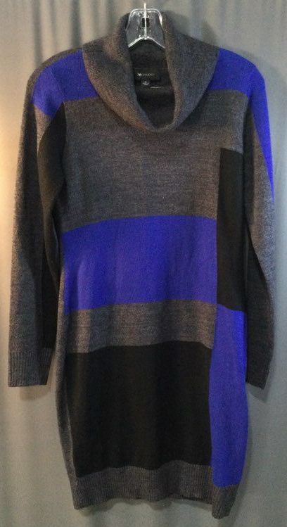 AB Studio Gray, Black, and Blue Women's Sweater - Size Small