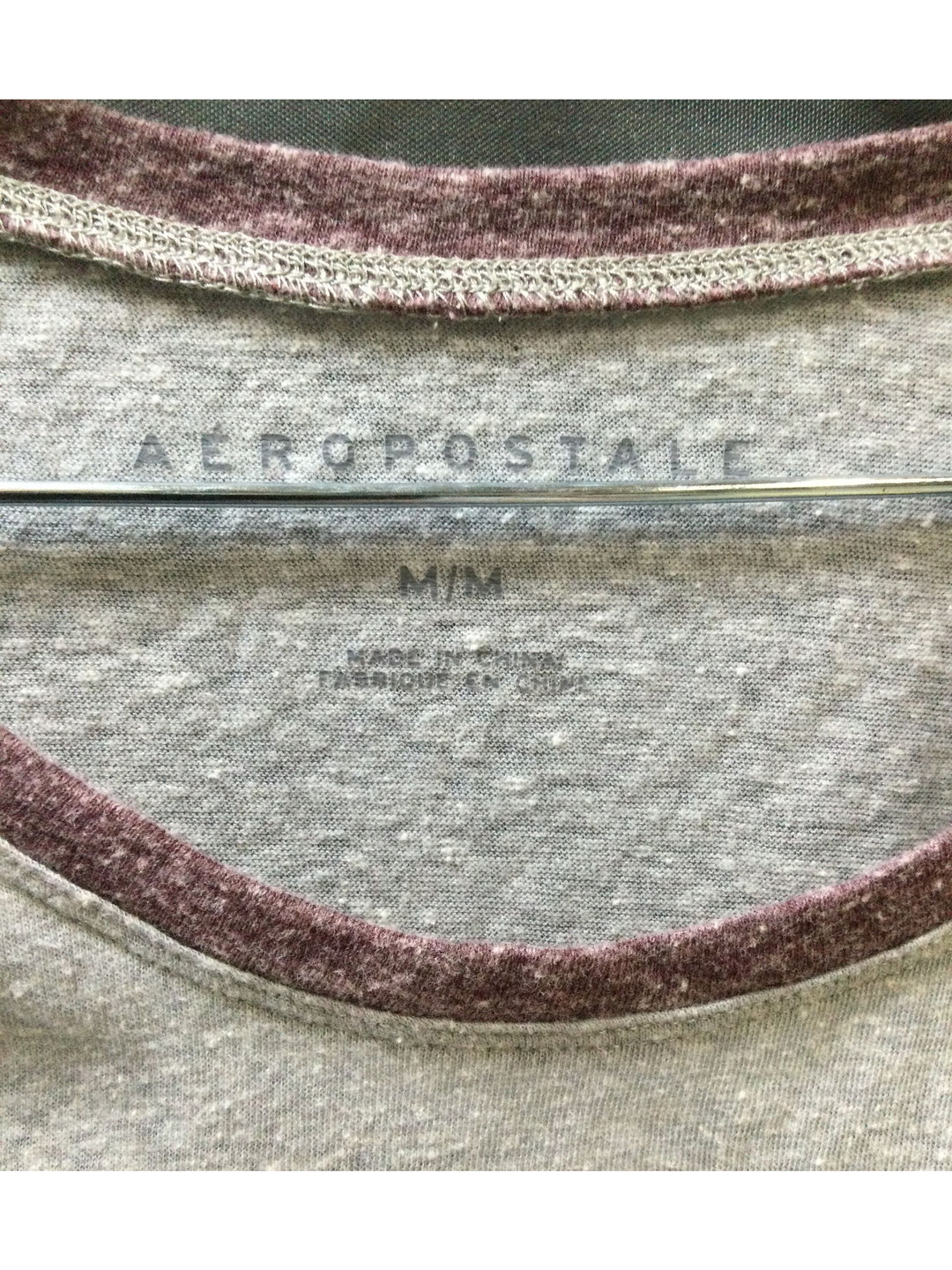 Aeropostale Grey and Purple Women's Long Sleeve - Size Medium