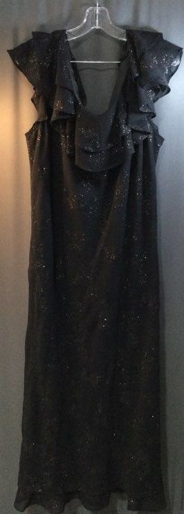 Silhouettes Black with Flowers Women's Dress - Size 24W