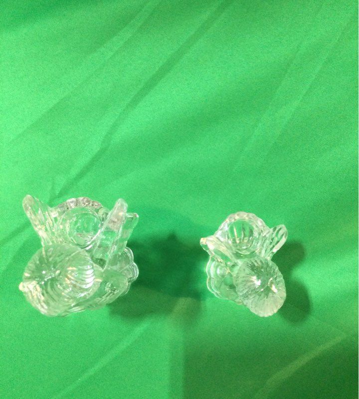 Clear Glass Angels Candle Holders