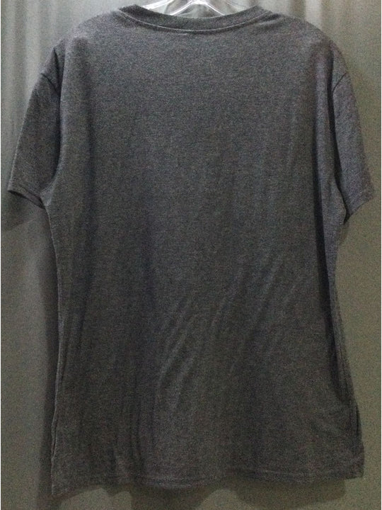 Grey with White Letters T-Shirt - Size Large - Ladies