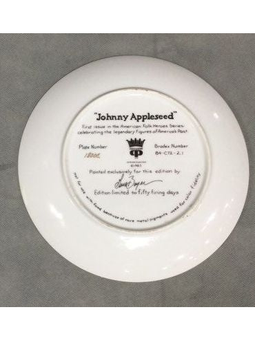 Crown Parian Small Johnny Appleseed Collector Plate - In Box