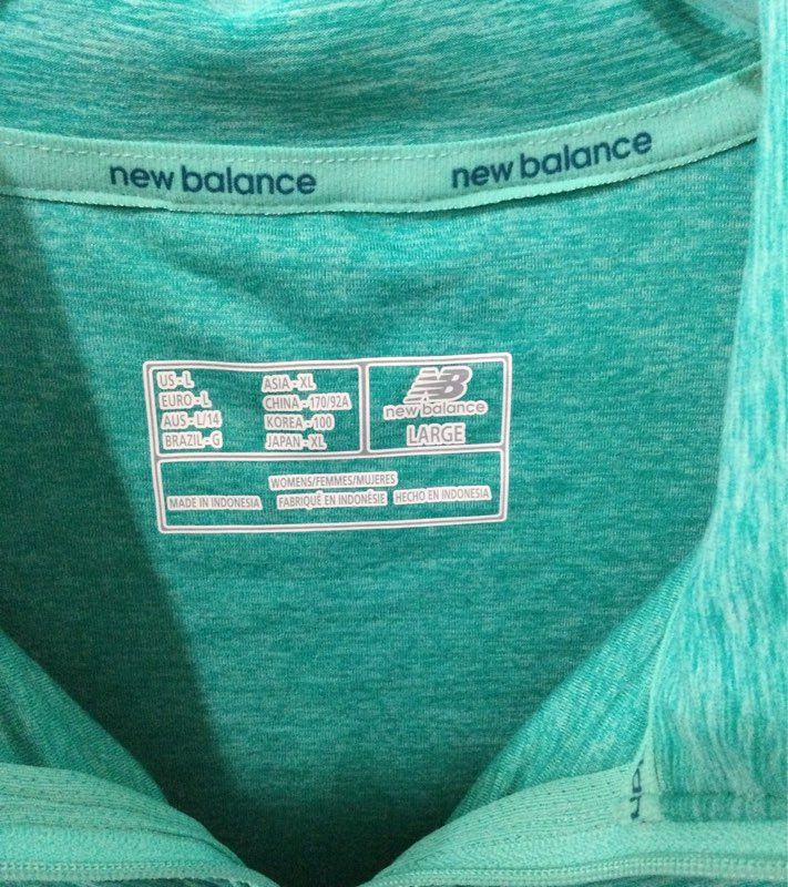 New Balance Teal Zip-Pullover - Size Large