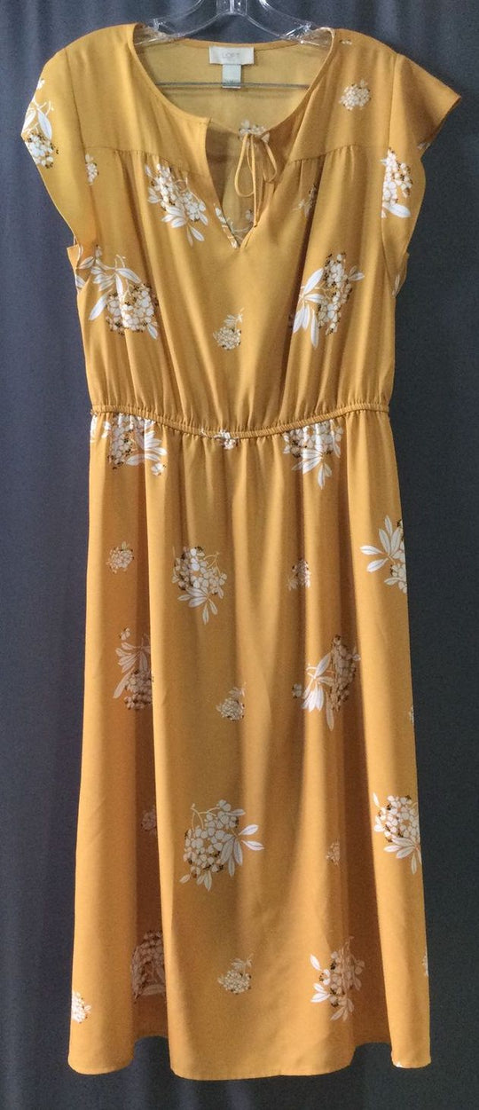 LOFT OUTLET Women's Long Yellow and White Flowers Casual Dress - Size M