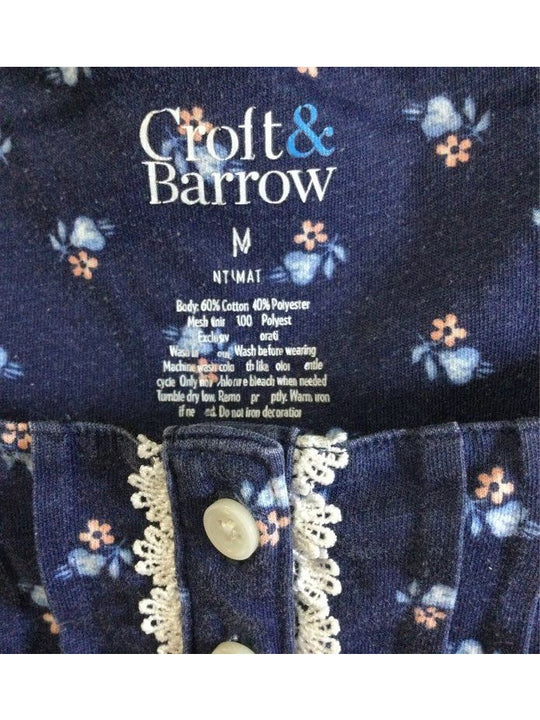 Croft & Barrow Blue with Flowers Women's Dress - Size Medium