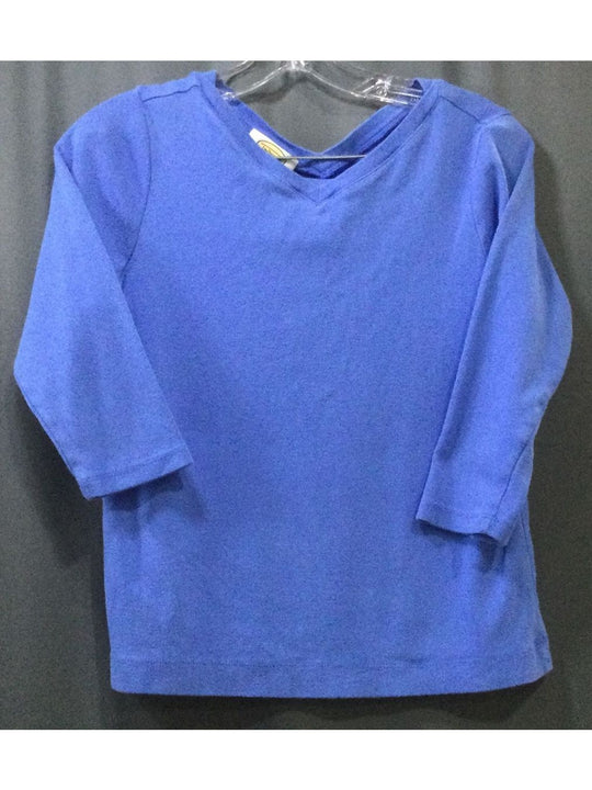 Talbots Blue 3 Quarter Sleeves Women's T-Shirt - Size S - Small