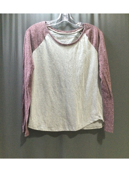 Aeropostale Grey and Purple Women's Long Sleeve - Size Medium