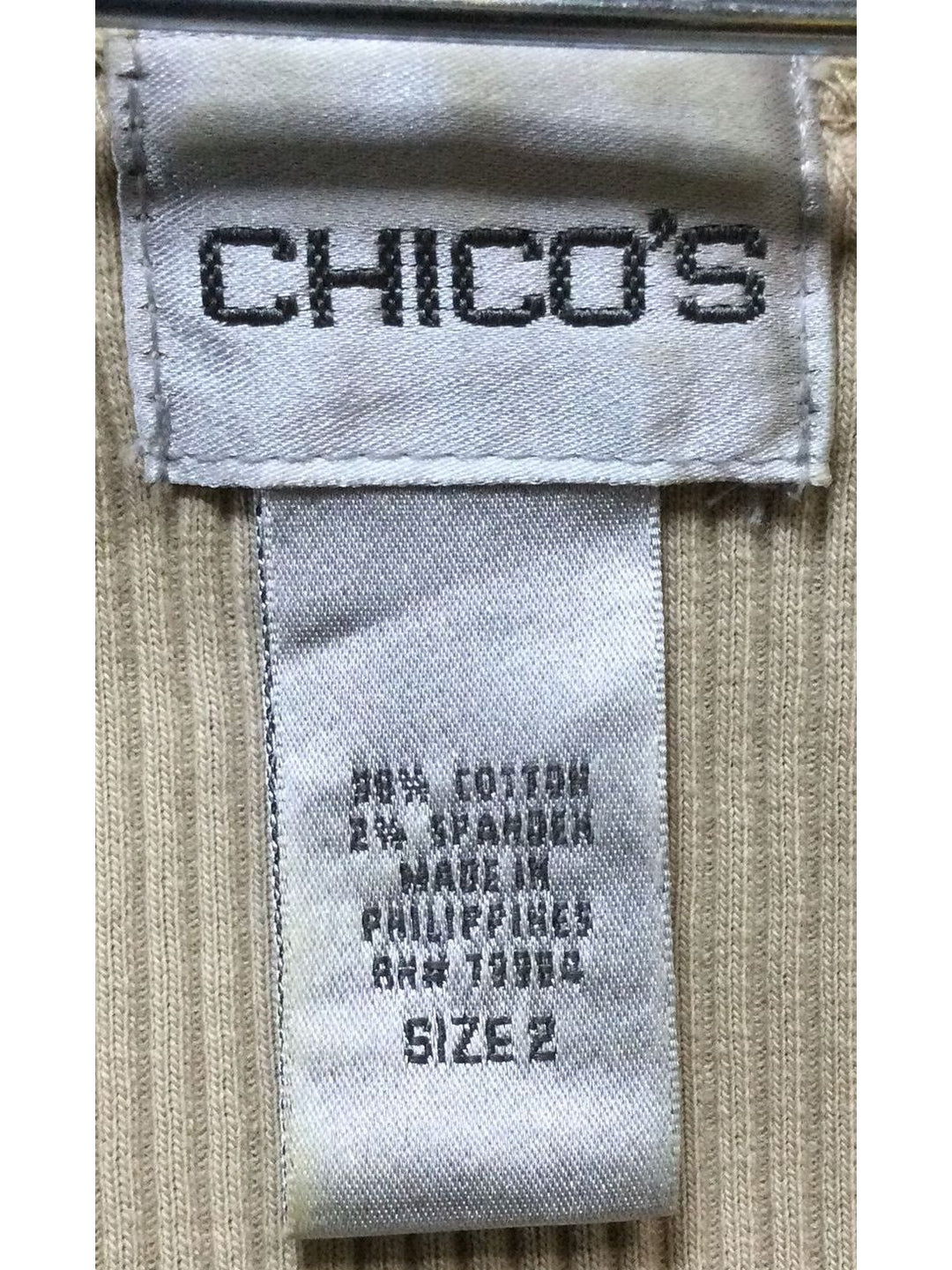 Chico's Light Brown Striped Sleeveless Women's Tank Top - Size 2