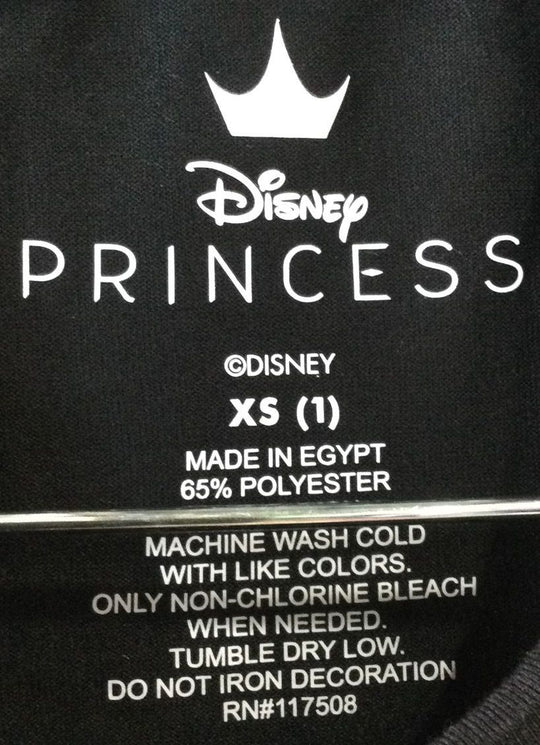 Disney PRINCESS Girl's Black Disney Princesses Logo's T-hirt - Size XS