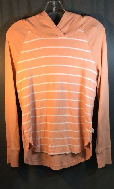 Eddie Bauer Pink with White Stripes Women's Sweater - Size L