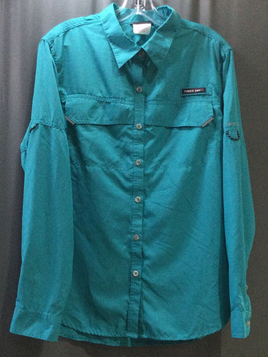 KD - Power Dry - Dry Tech Teal Button Up Jacket - Size Large - Ladies