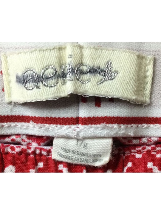 Aerie Women's Red and White Snowflake Sleep Pajama Shorts - Size L/G