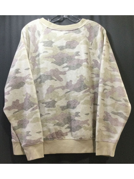 OLD NAVY Women's Tan Camouflage Print Sweater Long Sleeve - Size XL