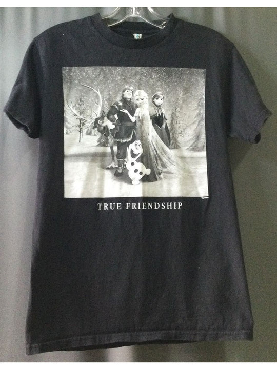 TeeStyled Black Frozen Women's True Friendship Group Picture T-Shirt - Size S