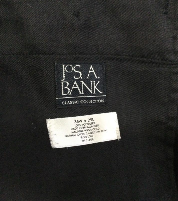 Jos.A. Bank Black Pants - Size 36Wx29L