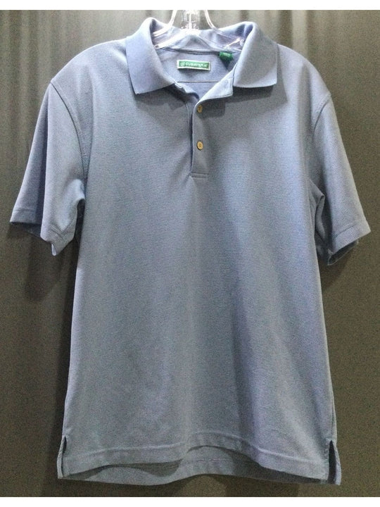 CubaVera Blue Striped Polo T-Shirt - Size Medium - Men's