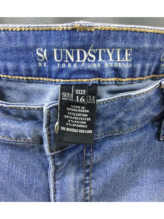 Soundstyle Blue with small rips in Design Pants - Size 16