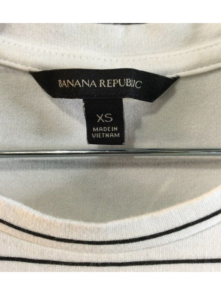 Banana Republic White with Black Stripes Women's Dress - Size Extra Small