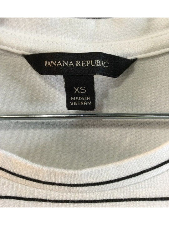 Banana Republic White with Black Stripes Women's Dress - Size Extra Small