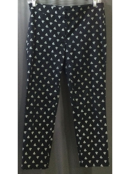 J. JILL Women's Black and White Small Hearts Dress Pants - Size 12